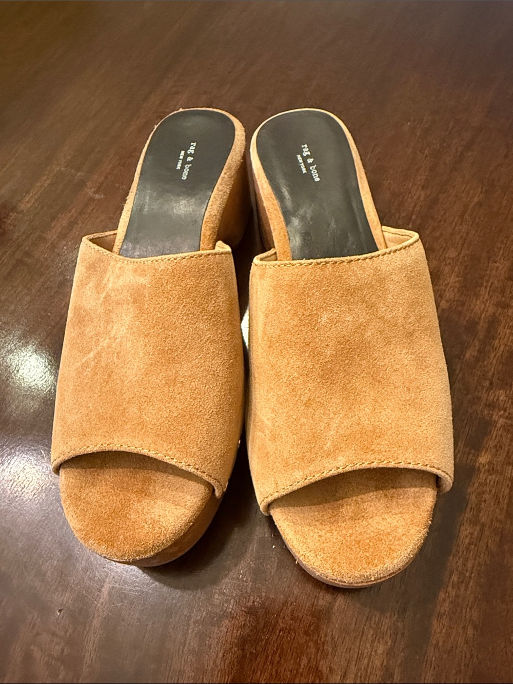 rag & bone Tan Suede Open-Toe Mules size 37